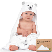 Load image into Gallery viewer, KeaBabies Cuddle Baby Hooded Towel: Polar
