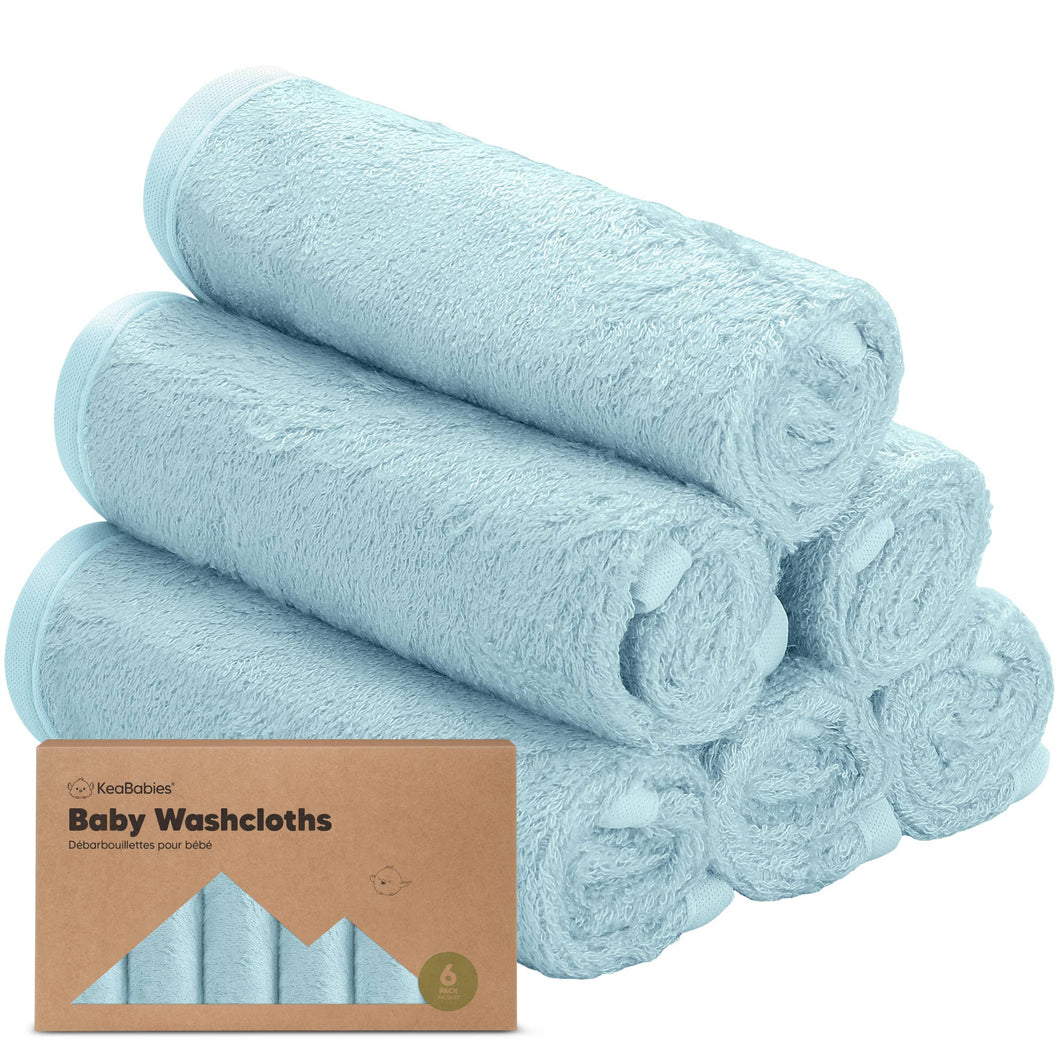 6-Pack Baby Wash Cloths: Sky
