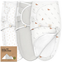 Load image into Gallery viewer, 3pk Soothe Zippy Baby Swaddles 0-3 Months,Newborn Sleep Sack: Forest
