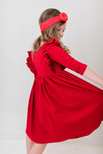 Load image into Gallery viewer, Red Ruffle Twirl Dress by Mila &amp; Rose
