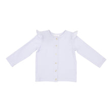 Load image into Gallery viewer, White Ruffle Cardigan by Mila &amp; Rose
