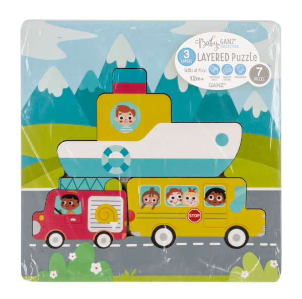 Wooden Transportation Layered Puzzle by Baby Ganz