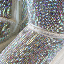 Load image into Gallery viewer, Beige Handcrafted Holographic Rhinestone Boots
