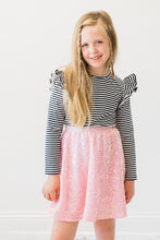 Load image into Gallery viewer, Bubblegum Sequin Twirl Skirt by Mila &amp; Rose
