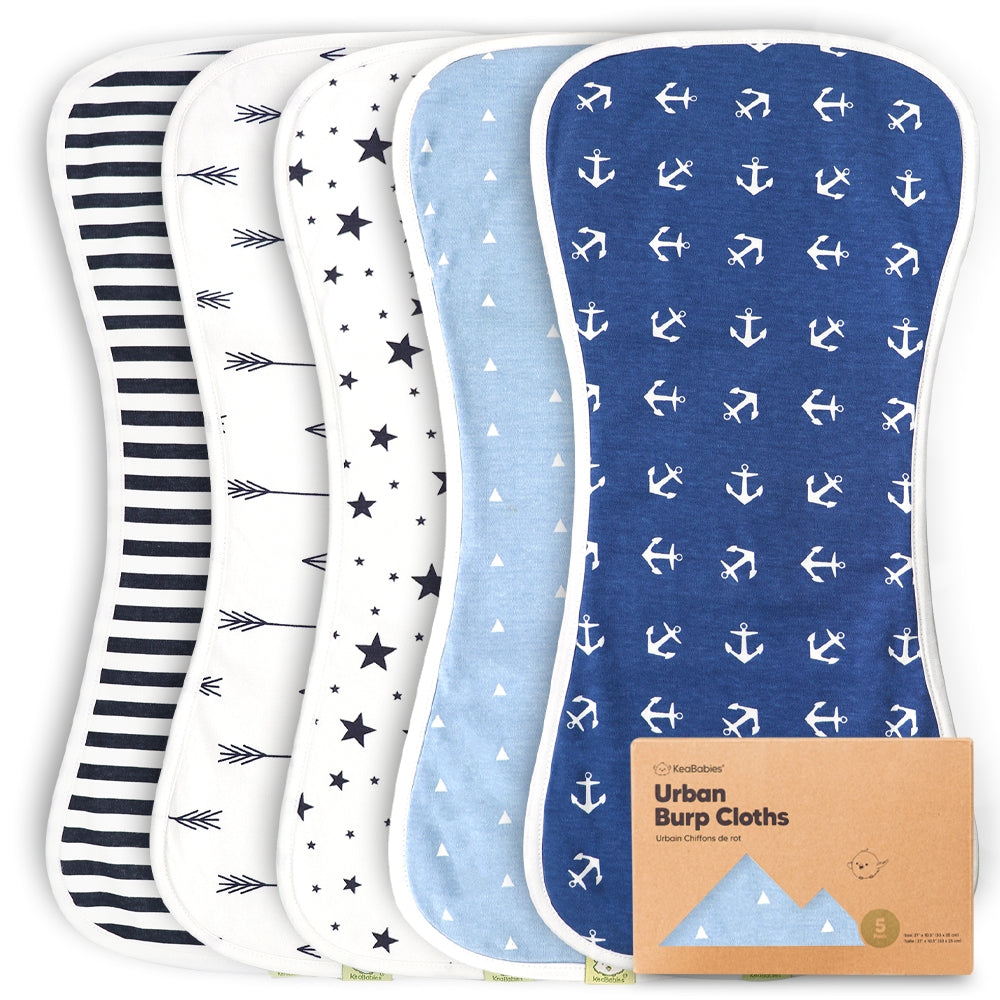 5-Pack Baby Burp Cloths For Boys & Girls by KeaBabies
