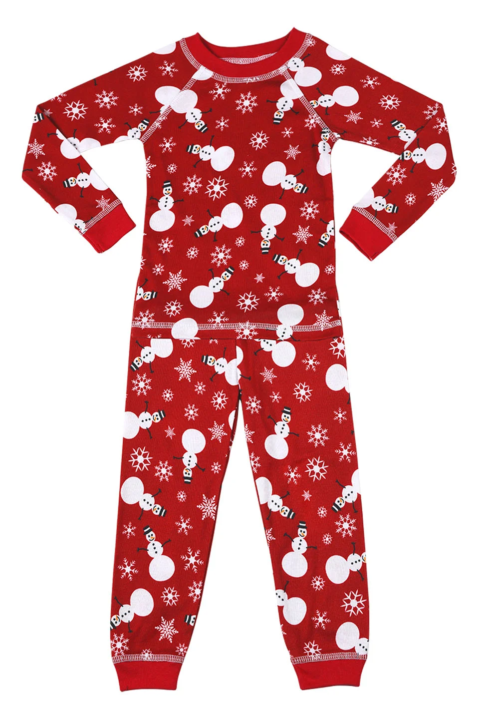 Kids Organic Snowman Print Pajamas