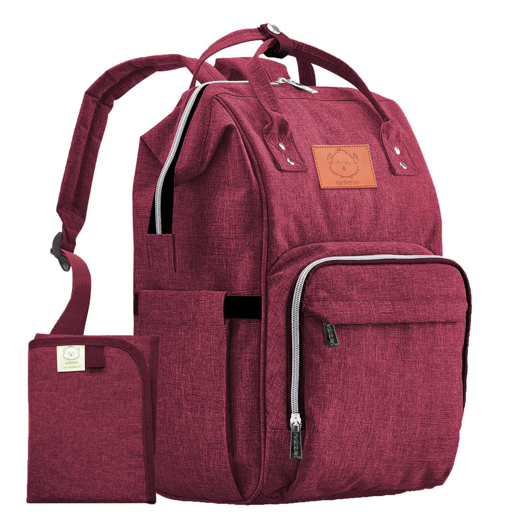 KeaBabies - Original Diaper Backpack - Wine Red