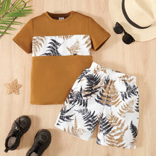 Load image into Gallery viewer, Kid Boy 2pcs Tropical Print Tee and Shorts Set/ Canvas Shoes
