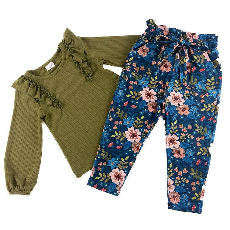 Jewel Toned Floral Paper Bag Outfit