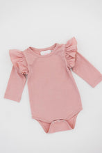 Load image into Gallery viewer, Vintage Pink Long Sleeved Flutter Bodysuit by Mila &amp; Rose
