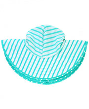 Load image into Gallery viewer, Aqua Polka and Stripe Reversible Swim Hat
