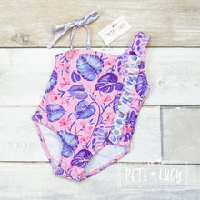 Load image into Gallery viewer, Tropical Lilac Swim One Piece
