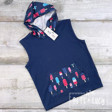 Load image into Gallery viewer, Patriotic Popsicles Boy’s Sleeveless Hoodie
