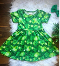 Load image into Gallery viewer, 4 Leaf Clover St Patrick&#39;s Day Twirl Dress
