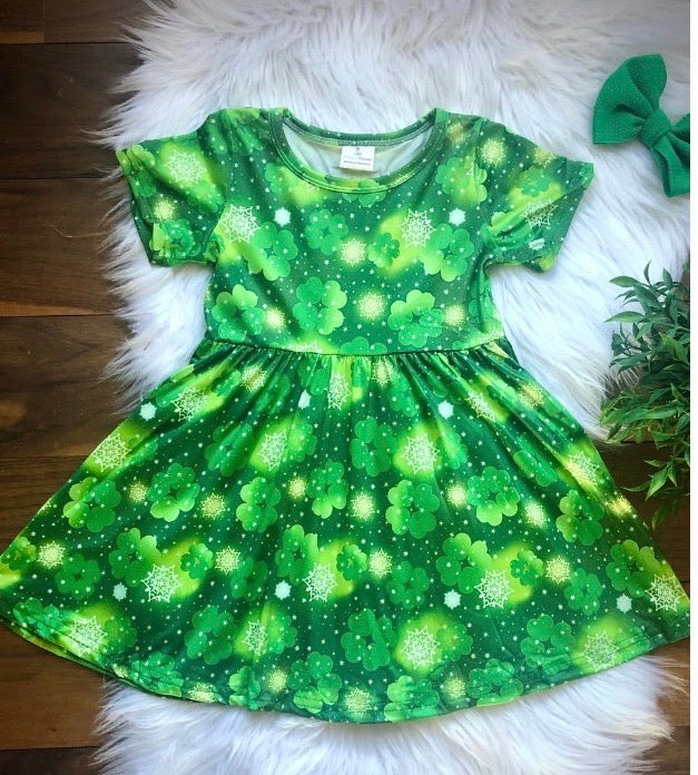 4 Leaf Clover St Patrick's Day Twirl Dress