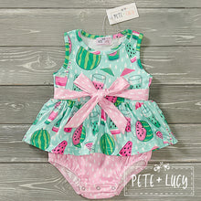 Load image into Gallery viewer, Pink Watermelon Girl&#39;s Infant Romper
